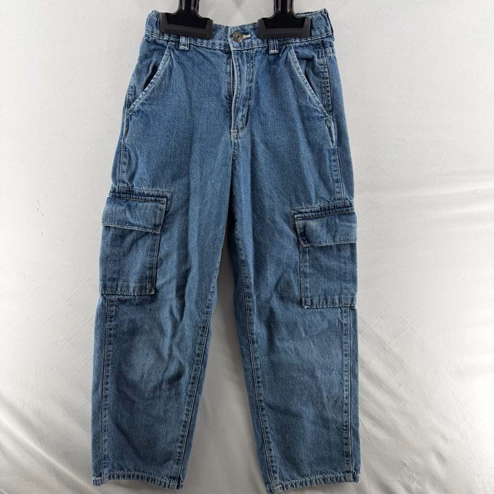 1371 OshKosh B'gosh Blue Denim Cargo Pants Jeans Size 8/8A